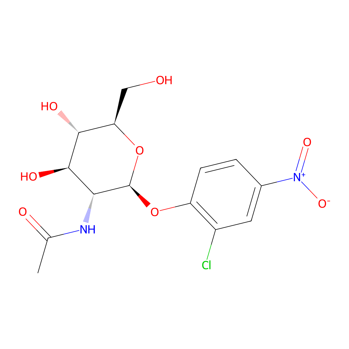 2-Chloro-4-nitrophenyl-N-acetylglucosaminide molecular structure, CAS 103614-82-0