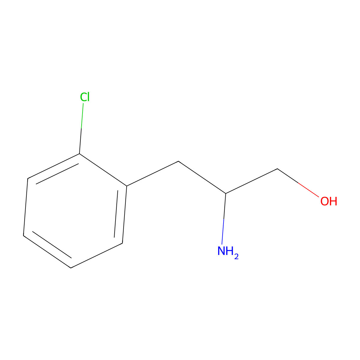 (2R)-2-Amino-3-(2-chlorophenyl)propan-1-ol molecular structure, CAS 103616-90-6