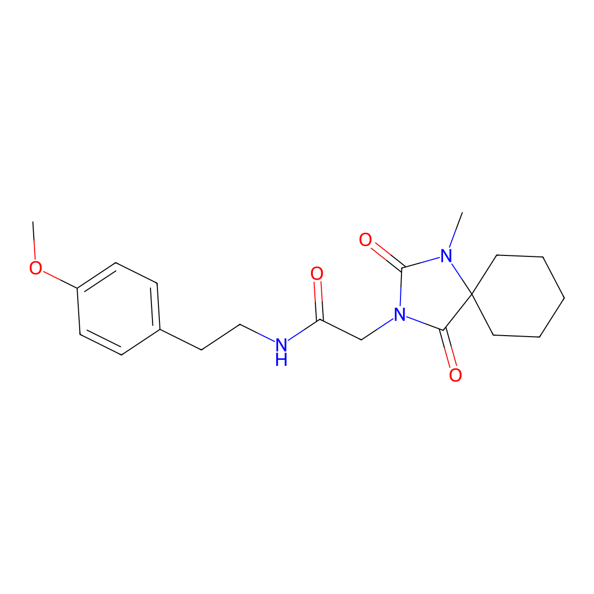 N~1~-(4-methoxyphenethyl)-2-(1-methyl-2,4-dioxo-1,3-diazaspiro[4.5]dec-3-yl)acetamide molecular structure, CAS 1036183-56-8