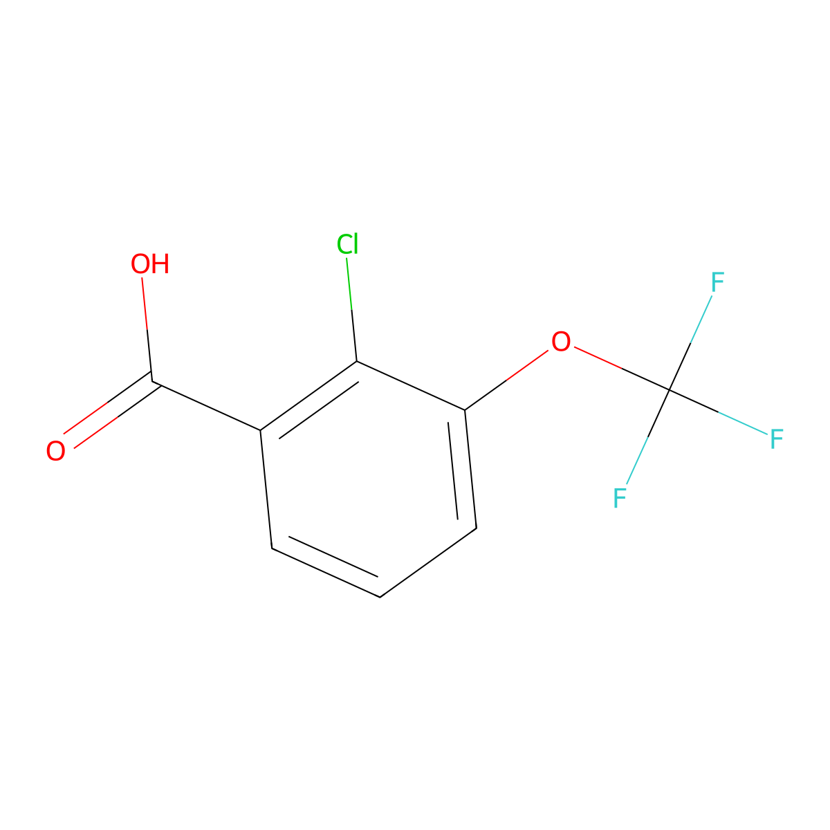 2-Chloro-3-(trifluoromethoxy)benzoic acid molecular structure, CAS 1036204-41-7
