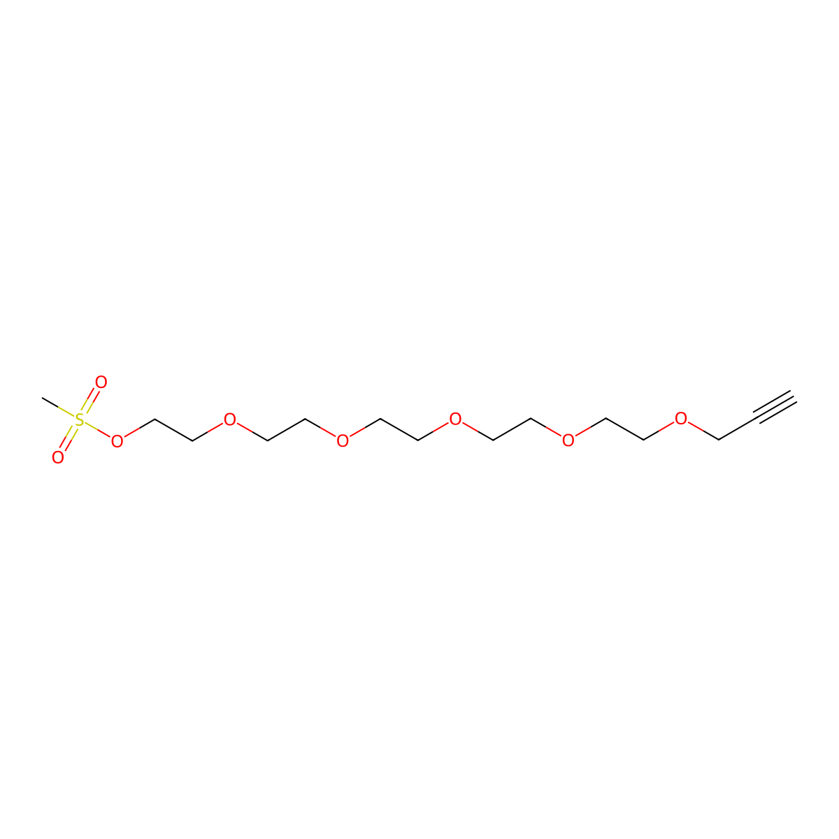 Propargyl-PEG6-Ms molecular structure, CAS 1036204-62-2