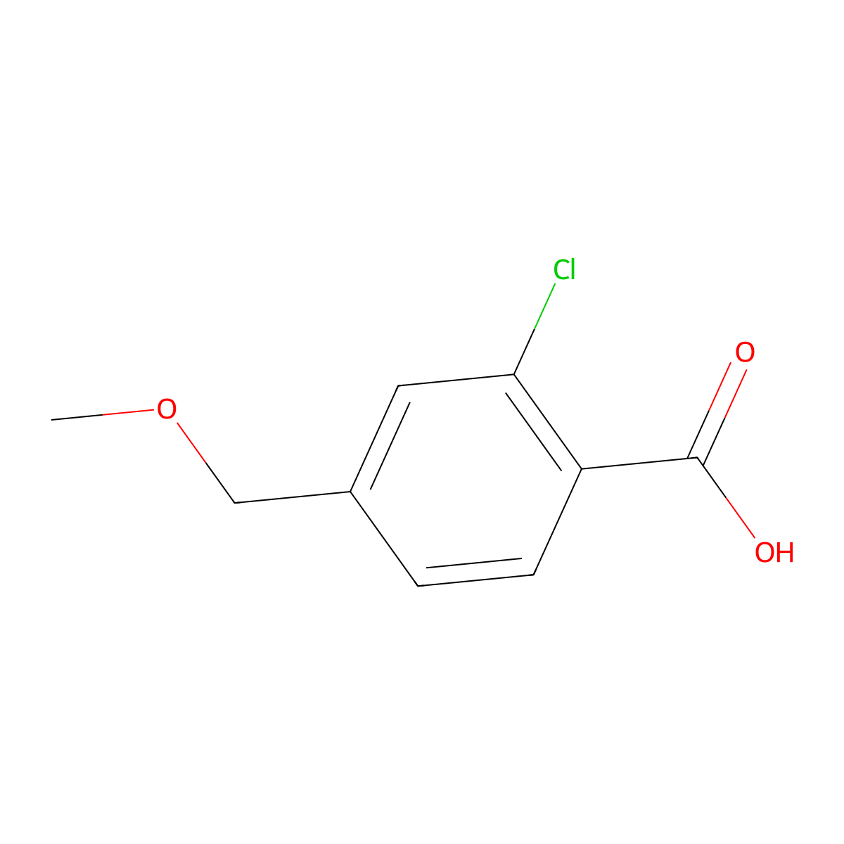 2-Chloro-4-(methoxymethyl)benzoic acid molecular structure, CAS 1036204-67-7