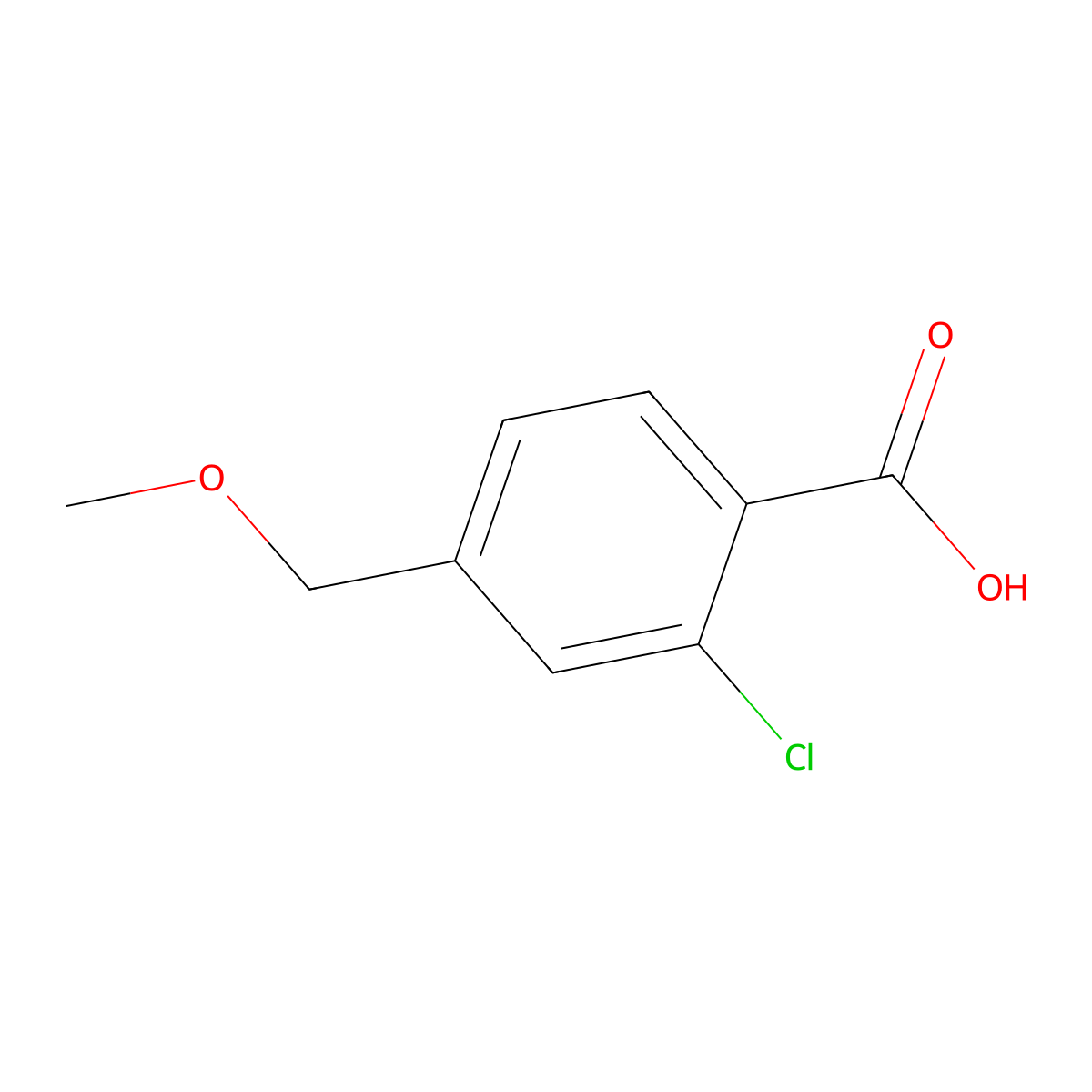 2-Chloro-4-(methoxymethyl)benzoic acid molecular structure, CAS 1036204-67-7