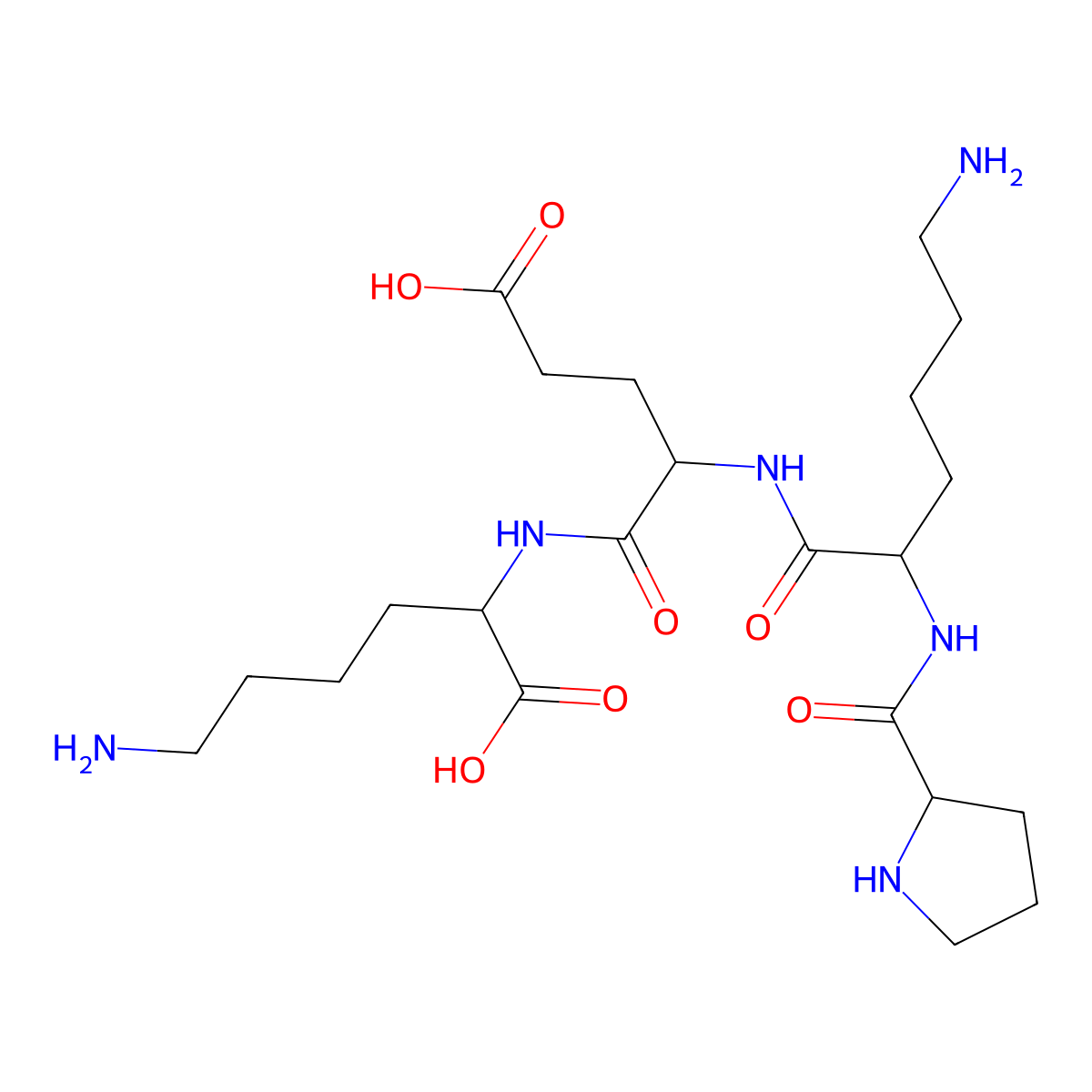 (S)-6-Amino-2-((S)-2-((S)-6-amino-2-((S)-pyrrolidine-2-carboxamido)hexanamido)-4-carboxybutanamido)hexanoic acid molecular structure, CAS 1036207-61-0