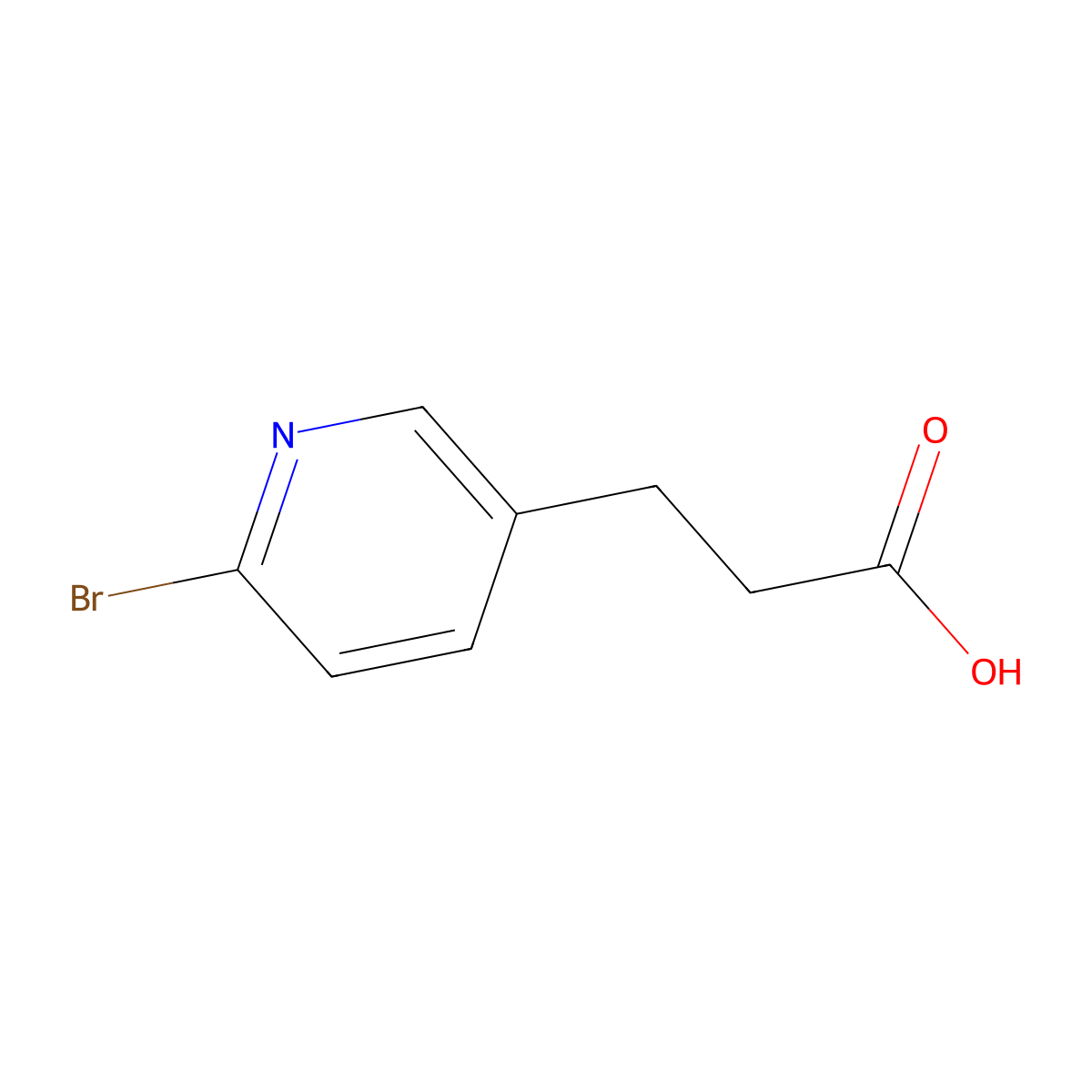 3-(6-Bromopyridin-3-yl)propanoic acid molecular structure, CAS 1036227-86-7