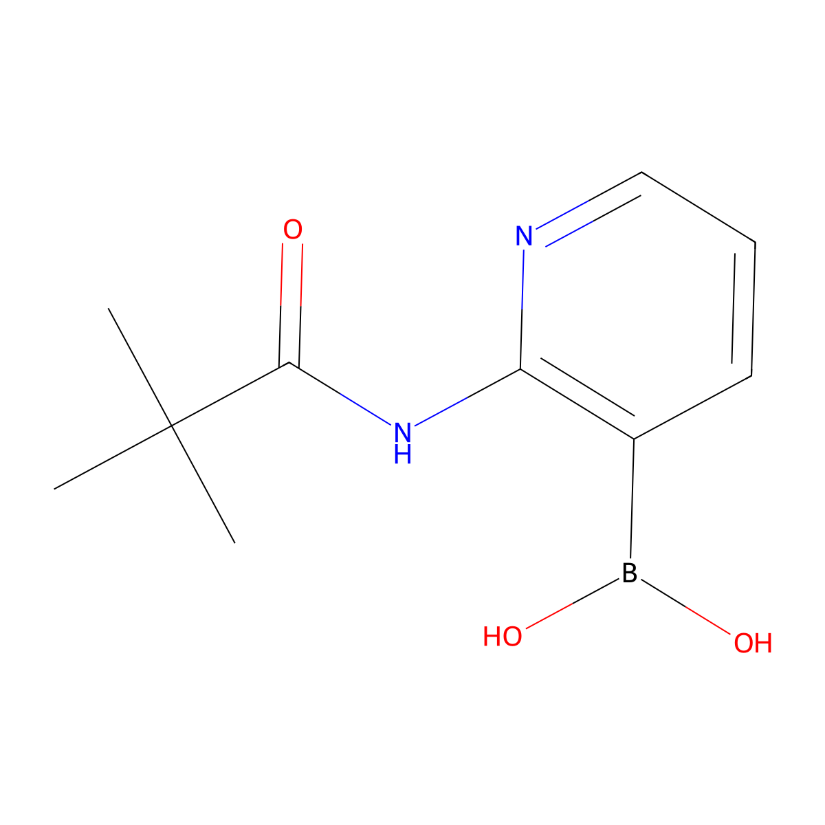 (2-Pivalamidopyridin-3-yl)boronic acid molecular structure, CAS 1036243-43-2