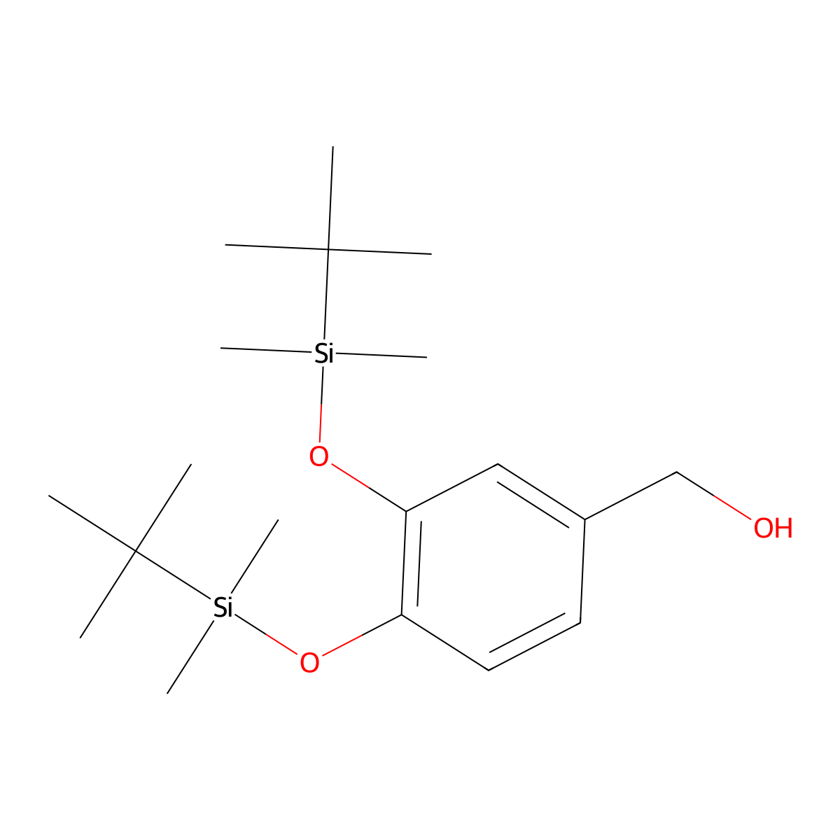 3,4-Bis(((1,1-dimethylethyl)dimethylsilyl)oxy)benzenemethanol molecular structure, CAS 1036243-79-4