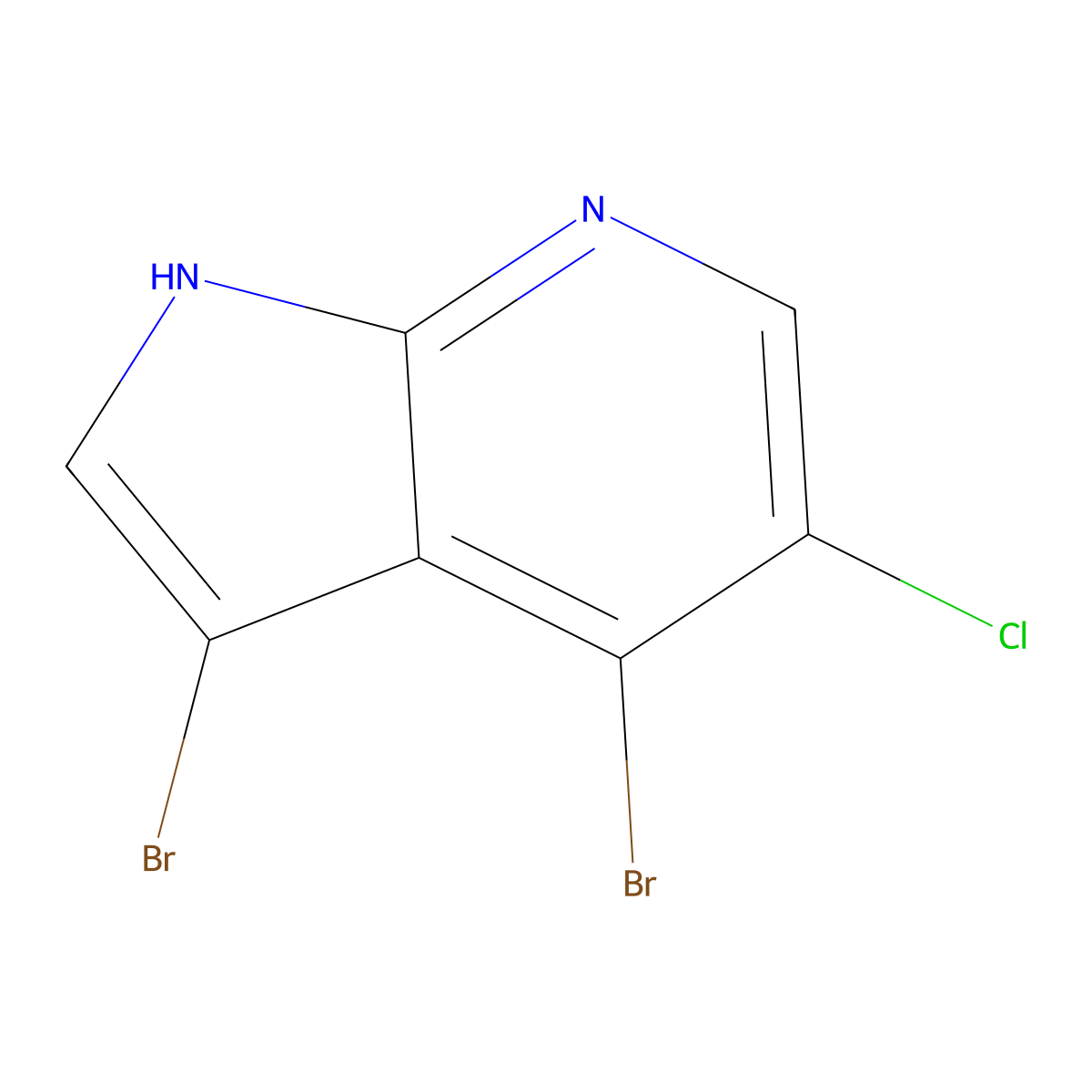 3,4-Dibromo-5-chloro-1H-pyrrolo[2,3-B]pyridine molecular structure, CAS 1036243-97-6