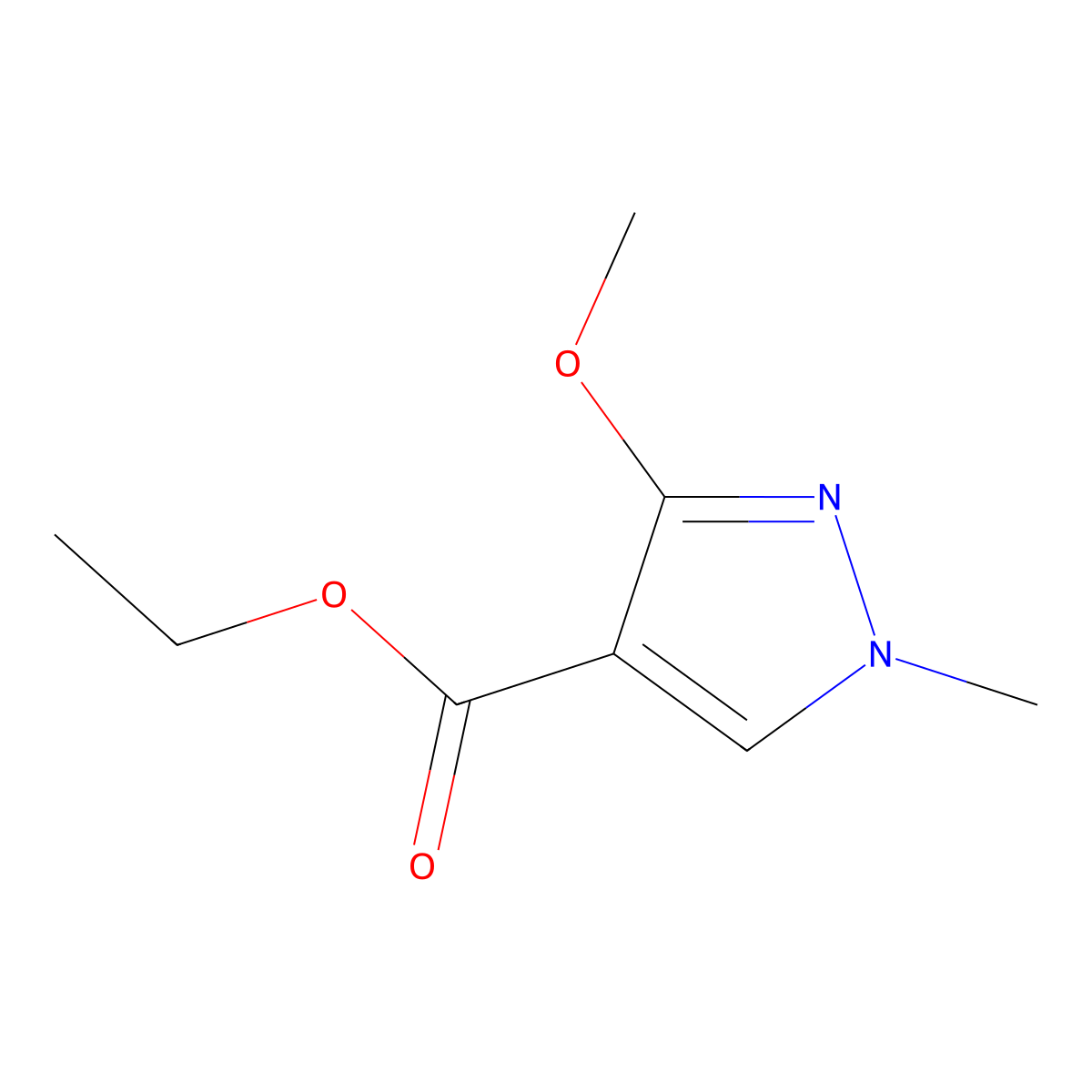 ethyl 3-methoxy-1-methyl-1H-pyrazole-4-carboxylate molecular structure, CAS 103626-04-6