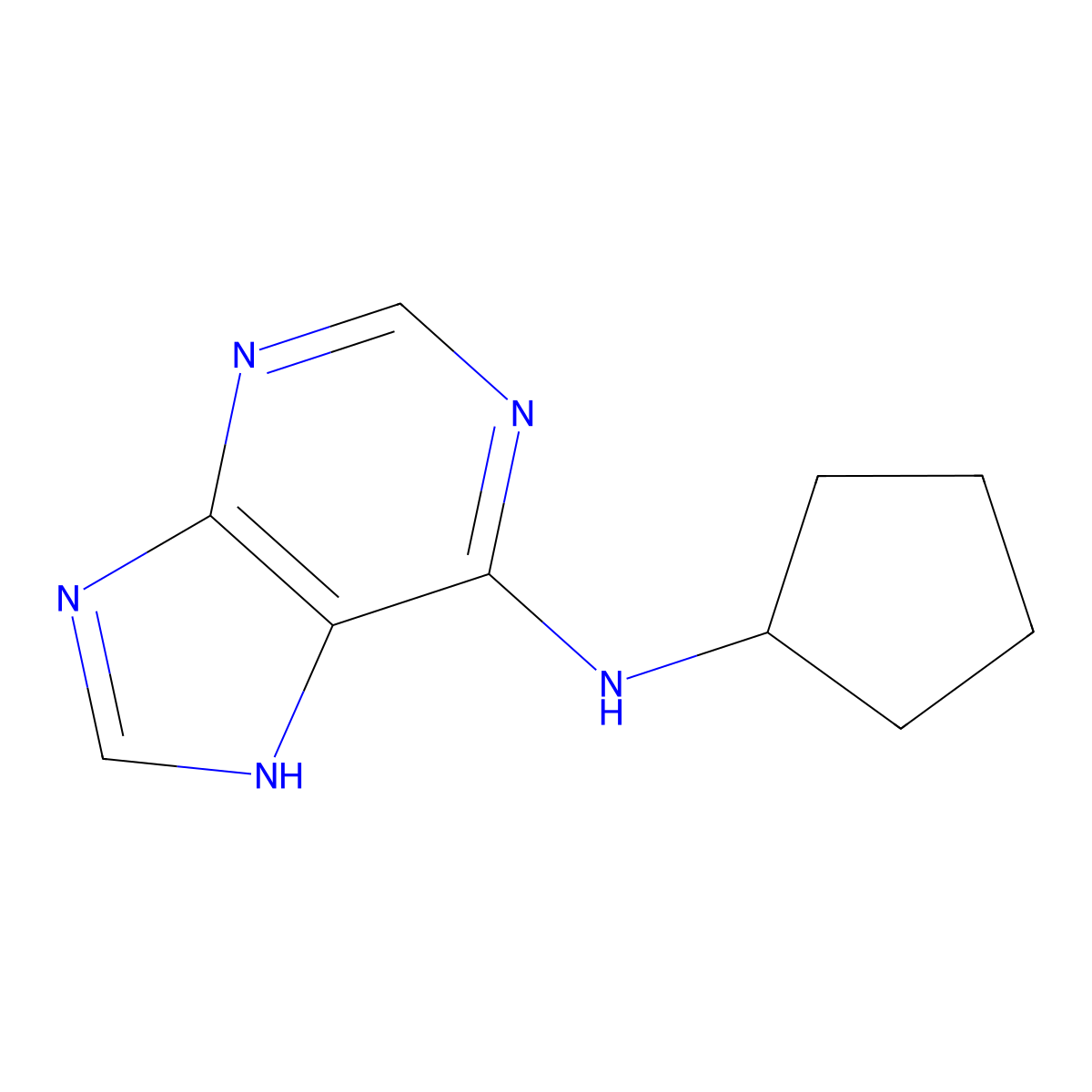 N-cyclopentyl-9H-purin-6-amine molecular structure, CAS 103626-36-4