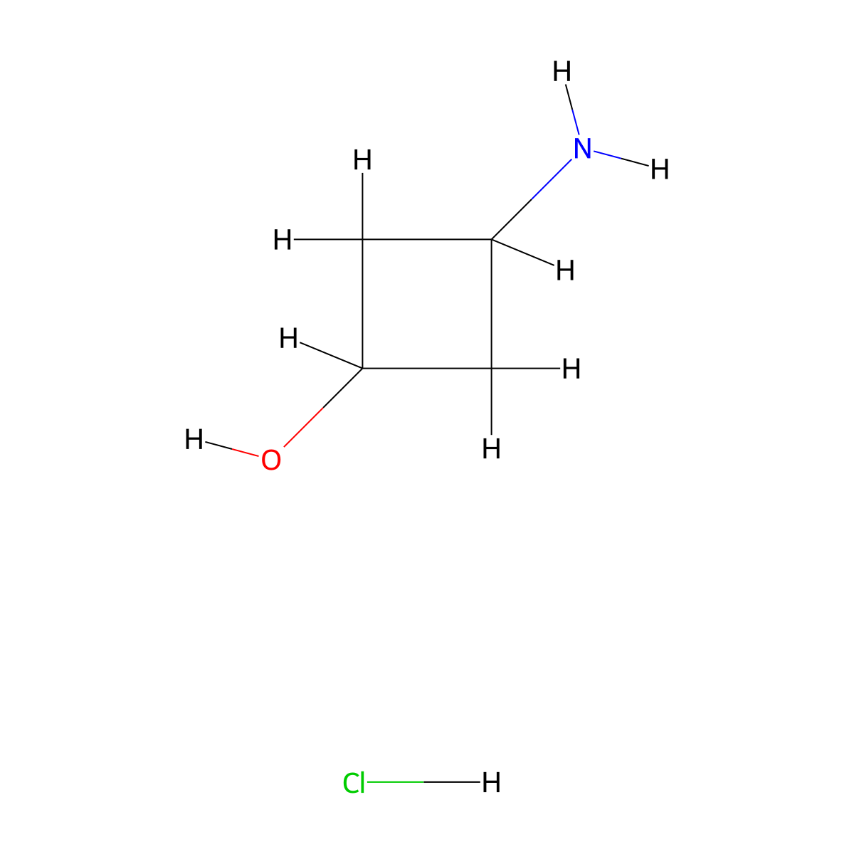 3-Aminocyclobutan-1-ol hydrochloride molecular structure, CAS 1036260-25-9