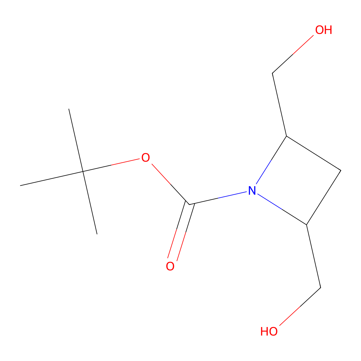 cis-tert-Butyl 2,4-bis(hydroxymethyl)azetidine-1-carboxylate molecular structure, CAS 1036262-52-8