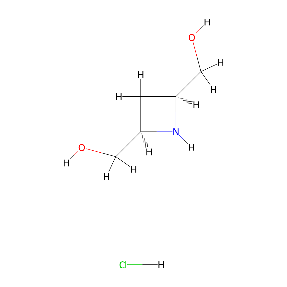 [cis-4-(Hydroxymethyl)azetidin-2-yl]methanol;hydrochloride molecular structure, CAS 1036262-56-2