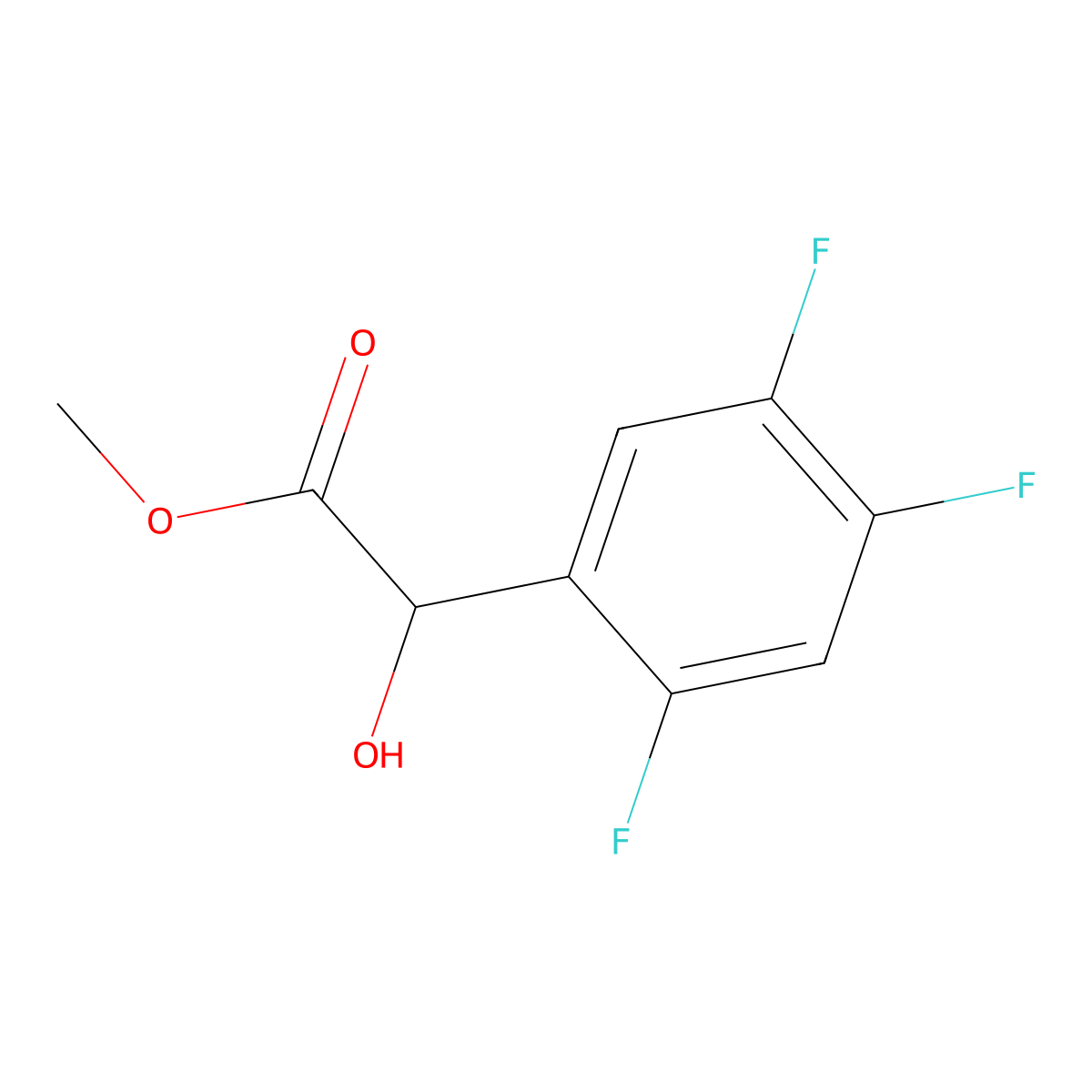 Methyl 2-hydroxy-2-(2,4,5-trifluorophenyl)acetate molecular structure, CAS 1036273-10-5