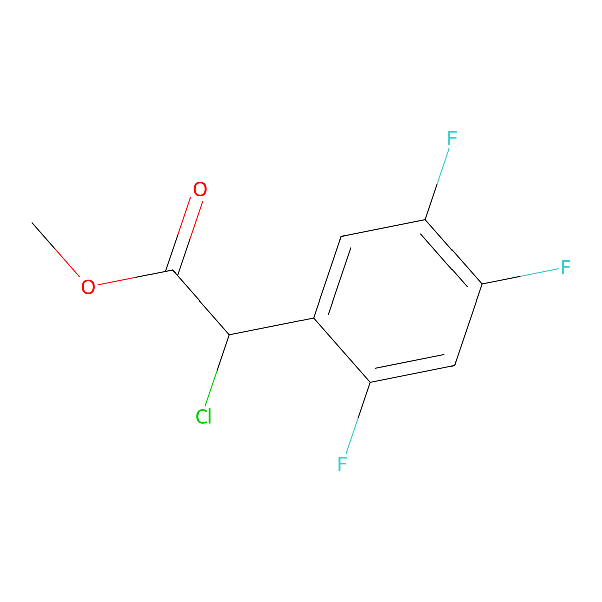 Methyl 2-chloro-2-(2,4,5-trifluorophenyl)acetate molecular structure, CAS 1036273-12-7