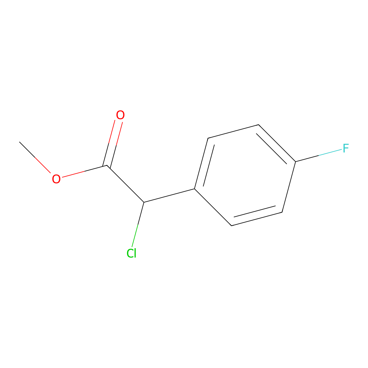 Methyl 2-chloro-2-(4-fluorophenyl)acetate molecular structure, CAS 1036273-29-6