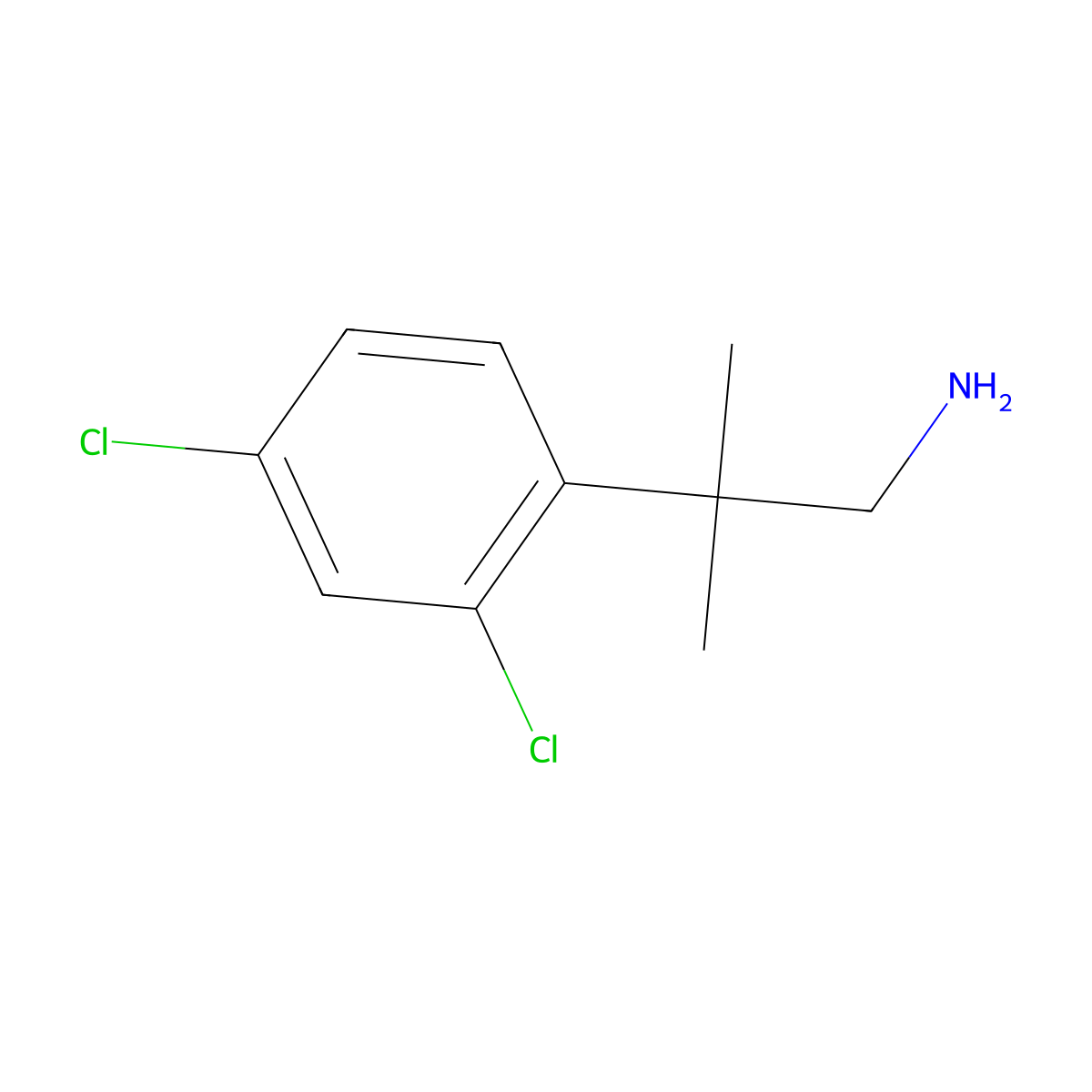 2-(2,4-Dichlorophenyl)-2-methylpropan-1-amine molecular structure, CAS 103628-31-5