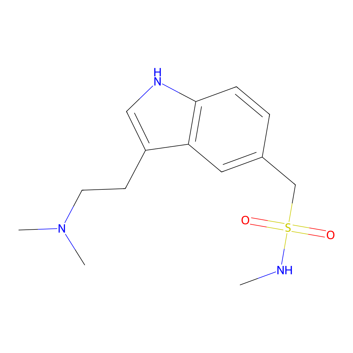 Sumatriptan molecular structure, CAS 103628-46-2