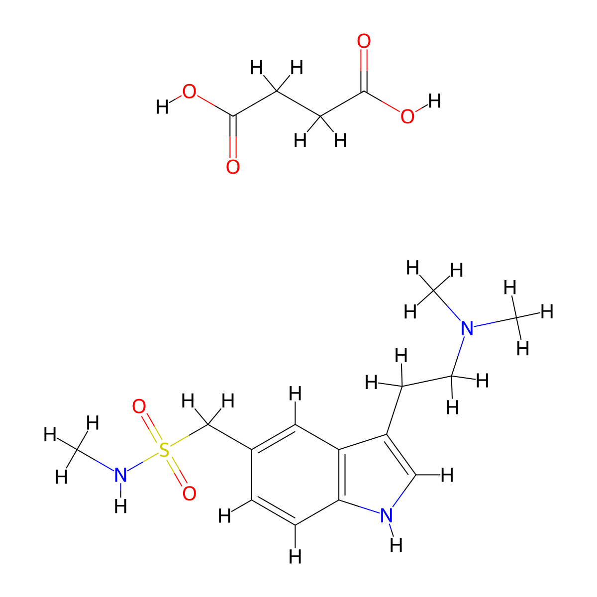 Sumatriptan Succinate molecular structure, CAS 103628-48-4
