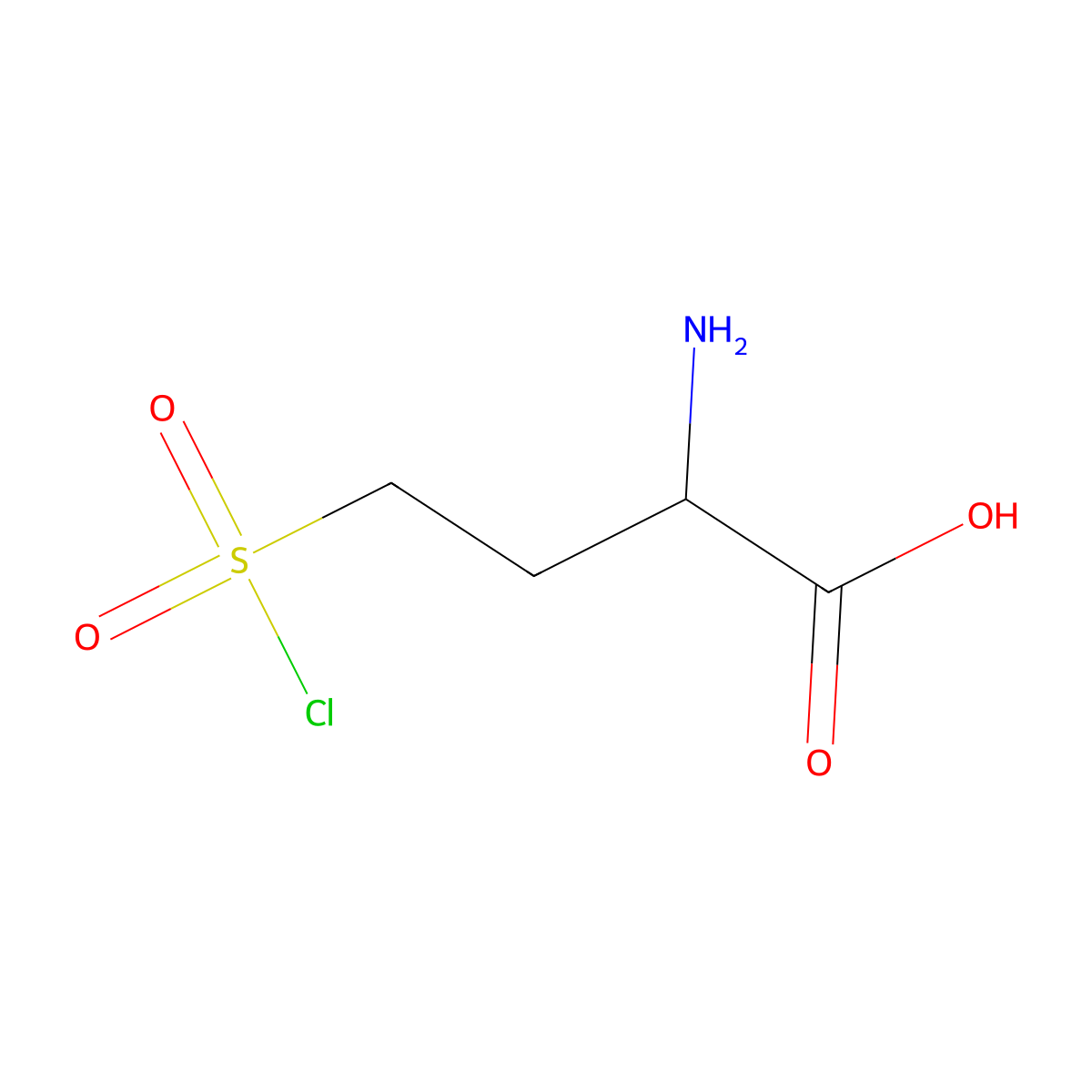 2-Amino-4-chlorosulfonylbutanoic acid molecular structure, CAS 103631-62-5