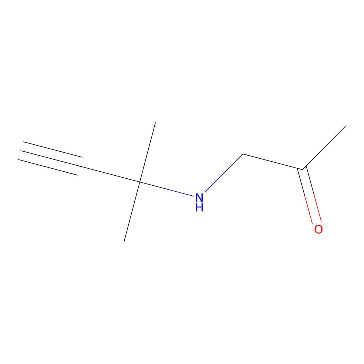 1-[(2-Methylbut-3-yn-2-yl)amino]propan-2-one molecular structure, CAS 103634-53-3