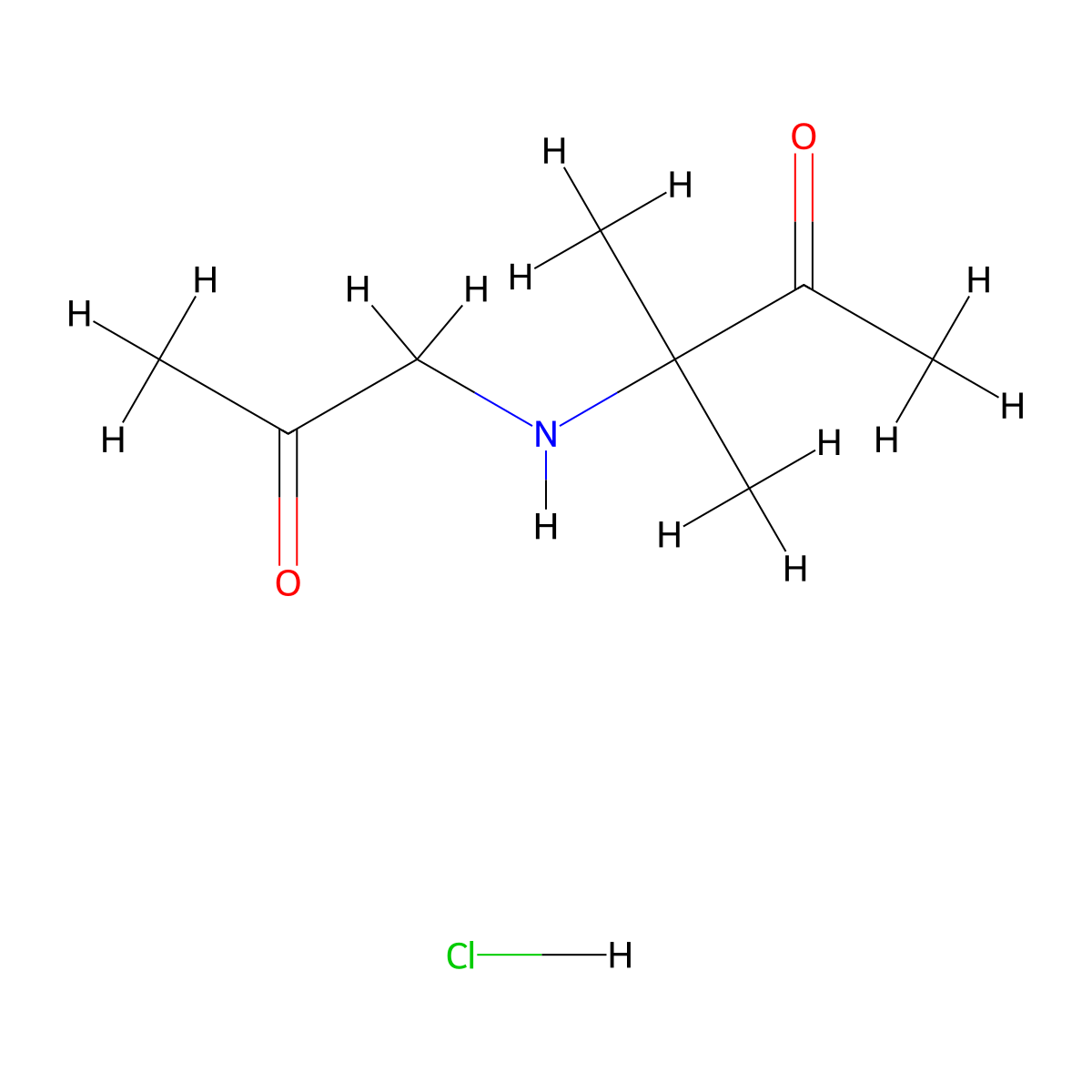 3-Methyl-3-((2-oxopropyl)amino)butan-2-one hydrochloride molecular structure, CAS 103634-67-9