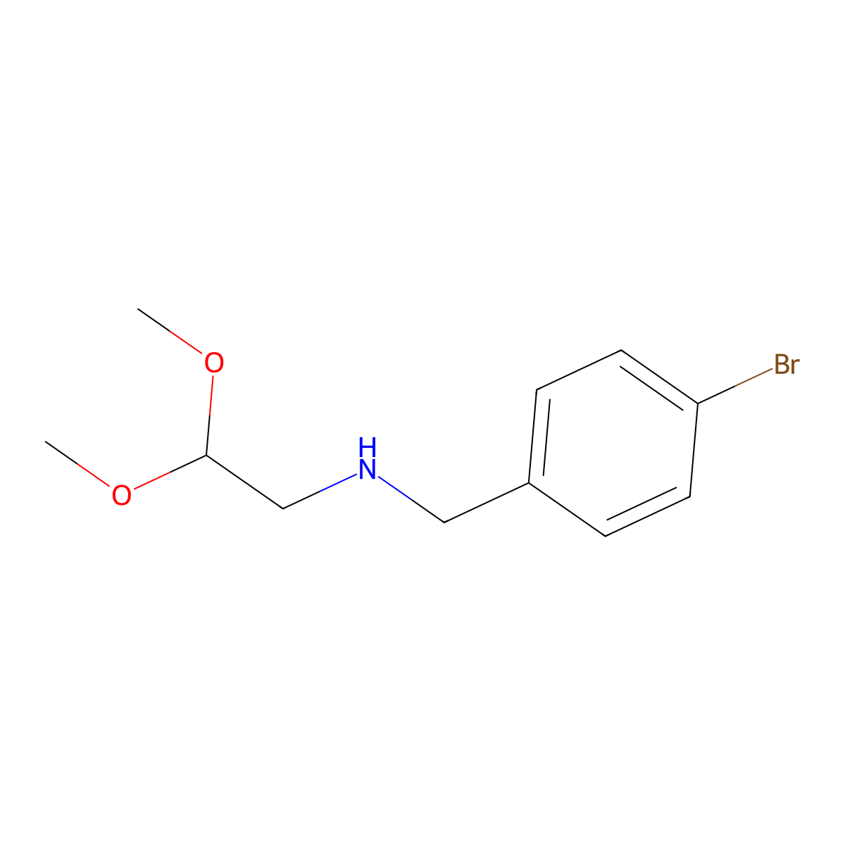 N-(4-Bromobenzyl)-2,2-dimethoxyethanamine molecular structure, CAS 1036378-89-8