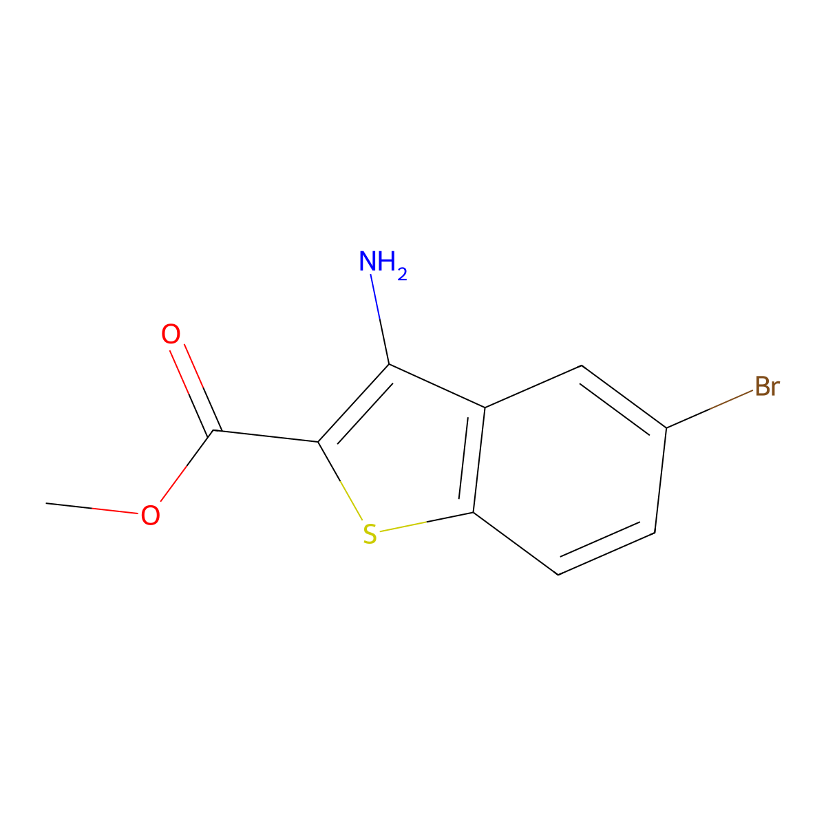 Methyl 3-amino-5-bromobenzo[b]thiophene-2-carboxylate molecular structure, CAS 1036380-75-2