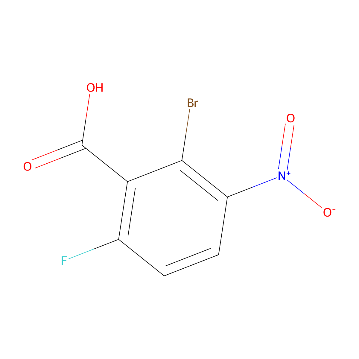2-Bromo-6-fluoro-3-nitrobenzoic acid molecular structure, CAS 1036388-81-4