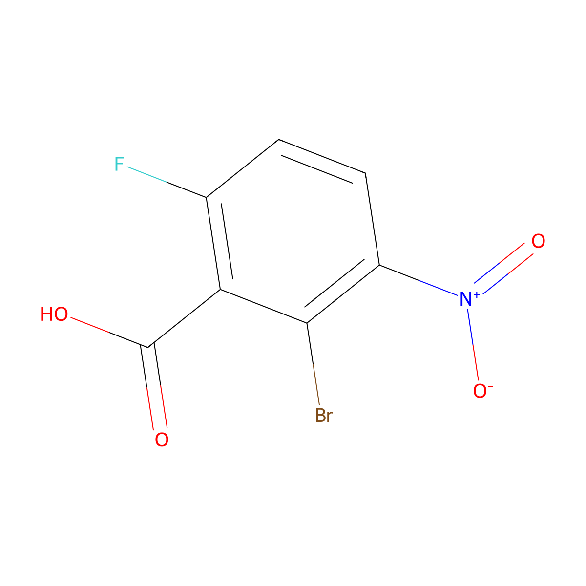 2-Bromo-6-fluoro-3-nitrobenzoic acid molecular structure, CAS 1036388-81-4