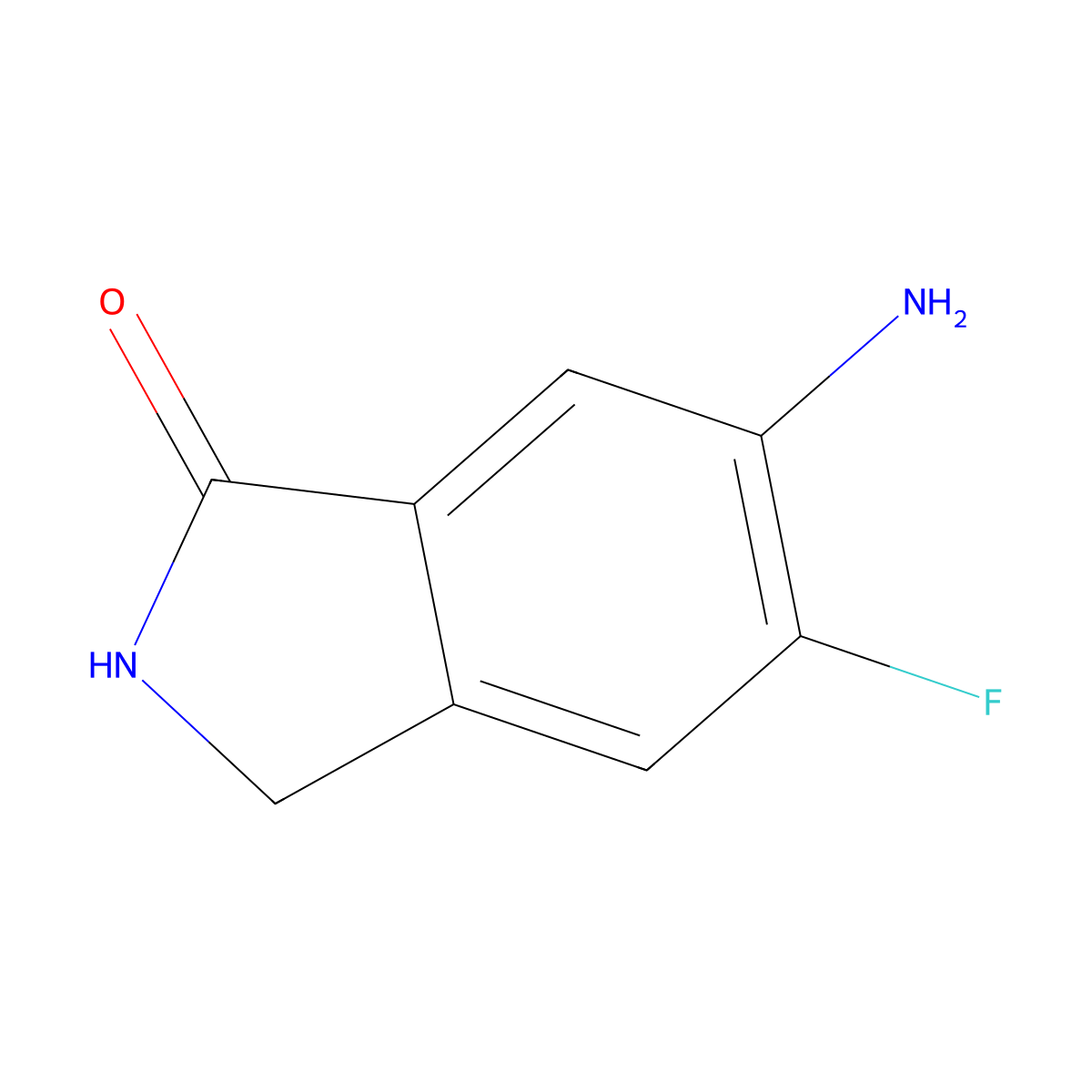 6-amino-5-fluoro-2,3-dihydro-1H-Isoindol-1-one molecular structure, CAS 1036389-90-8