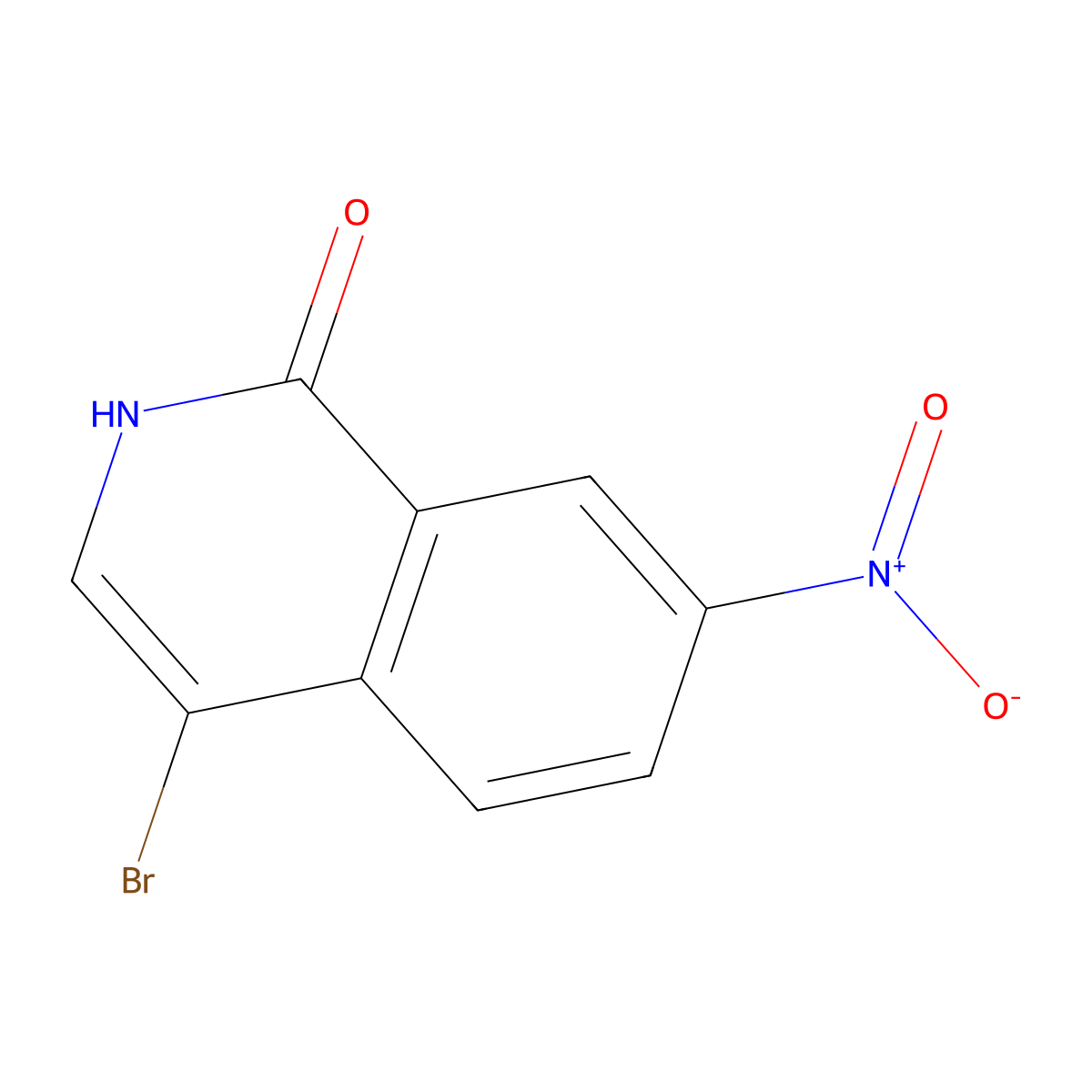 4-bromo-7-nitroisoquinolin-1(2H)-one molecular structure, CAS 1036390-36-9