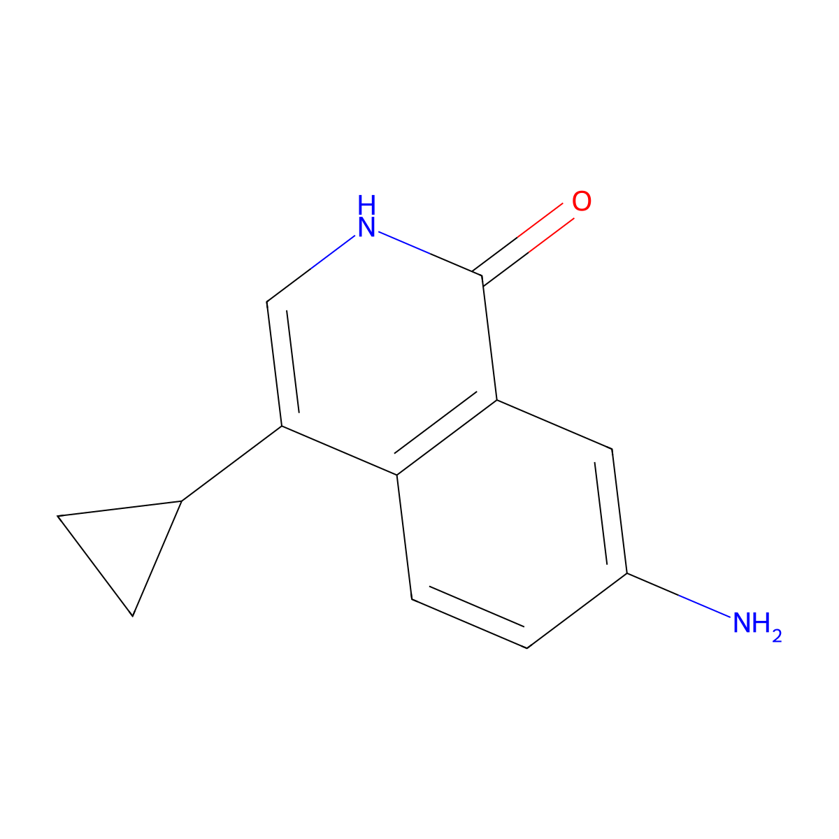 7-Amino-4-cyclopropylisoquinolin-1(2H)-one molecular structure, CAS 1036390-66-5