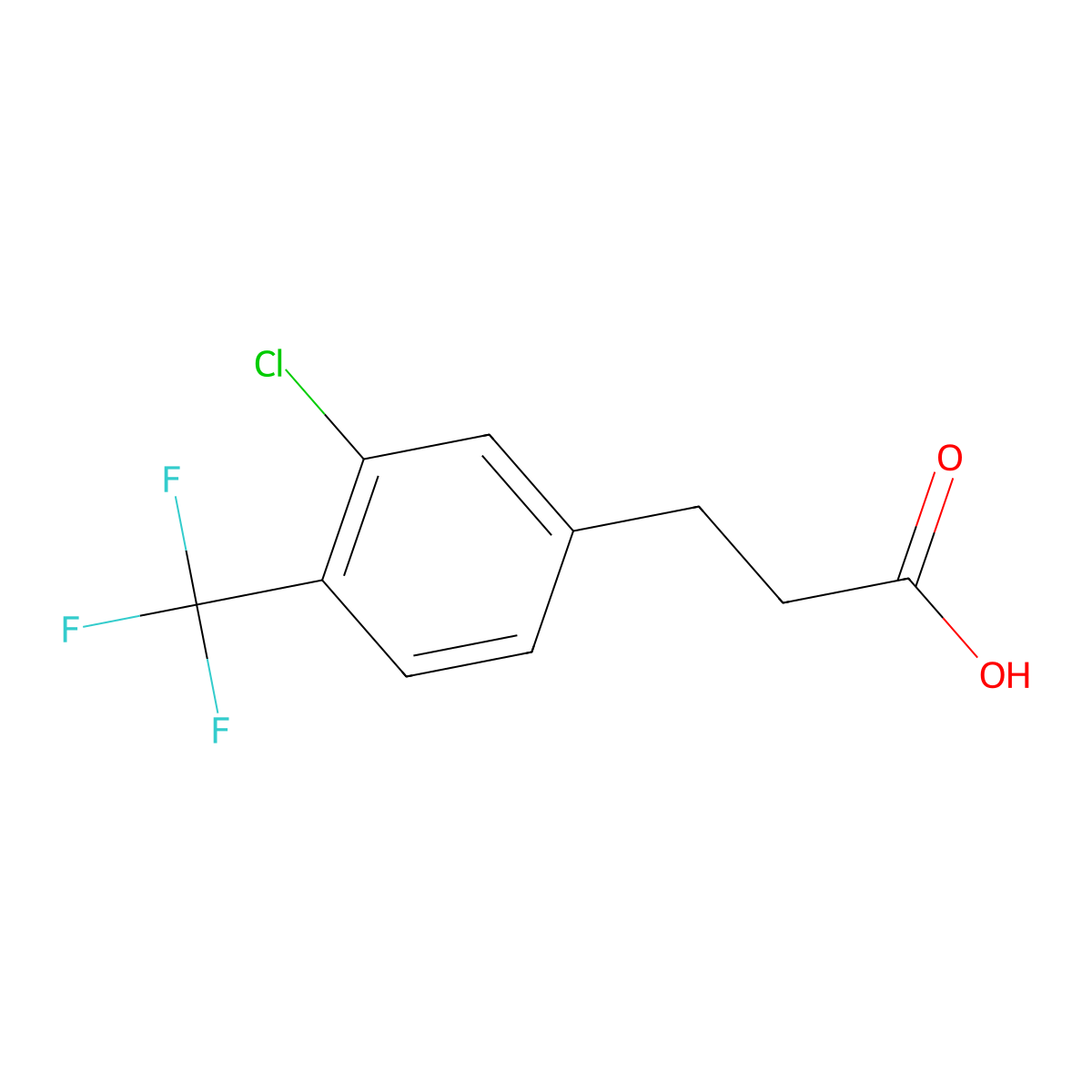 3-(3-Chloro-4-(trifluoromethyl)phenyl)propanoic acid molecular structure, CAS 1036395-80-8