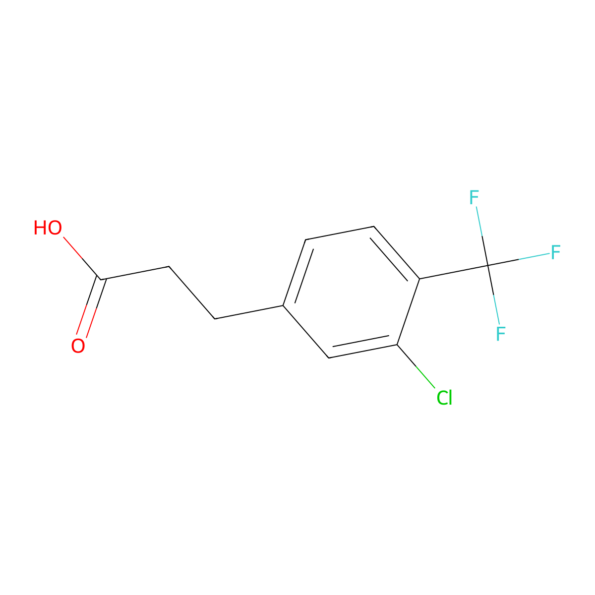 3-(3-Chloro-4-(trifluoromethyl)phenyl)propanoic acid molecular structure, CAS 1036395-80-8