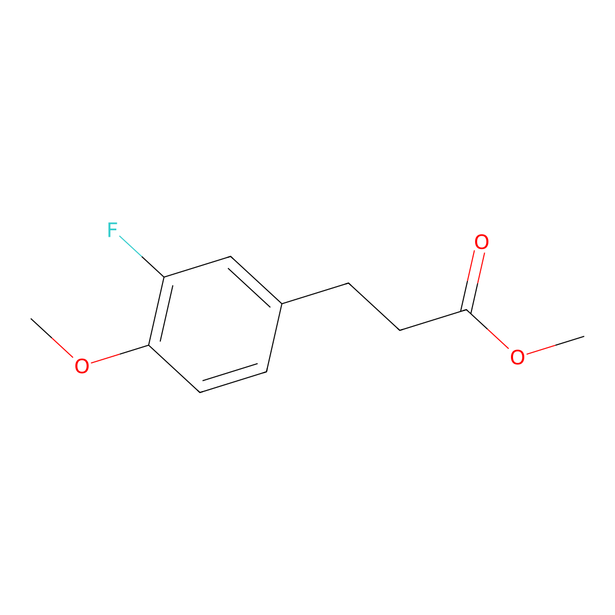 Methyl 3-(3-fluoro-4-methoxyphenyl)propanoate molecular structure, CAS 1036396-15-2