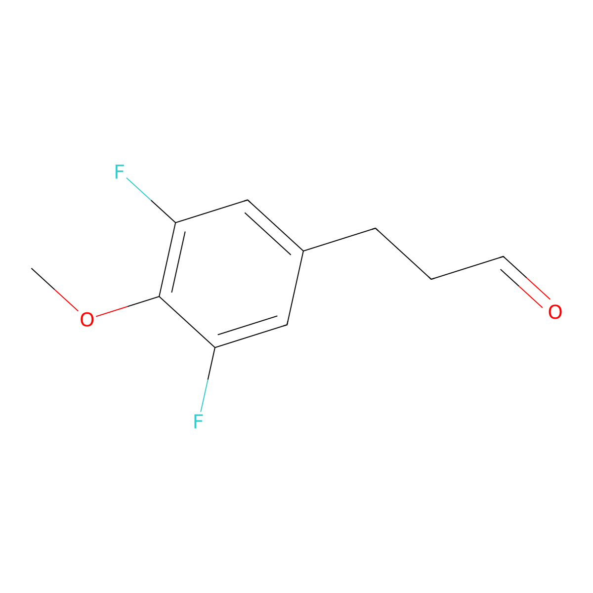3-(3,5-Difluoro-4-methoxyphenyl)propanal molecular structure, CAS 1036396-36-7