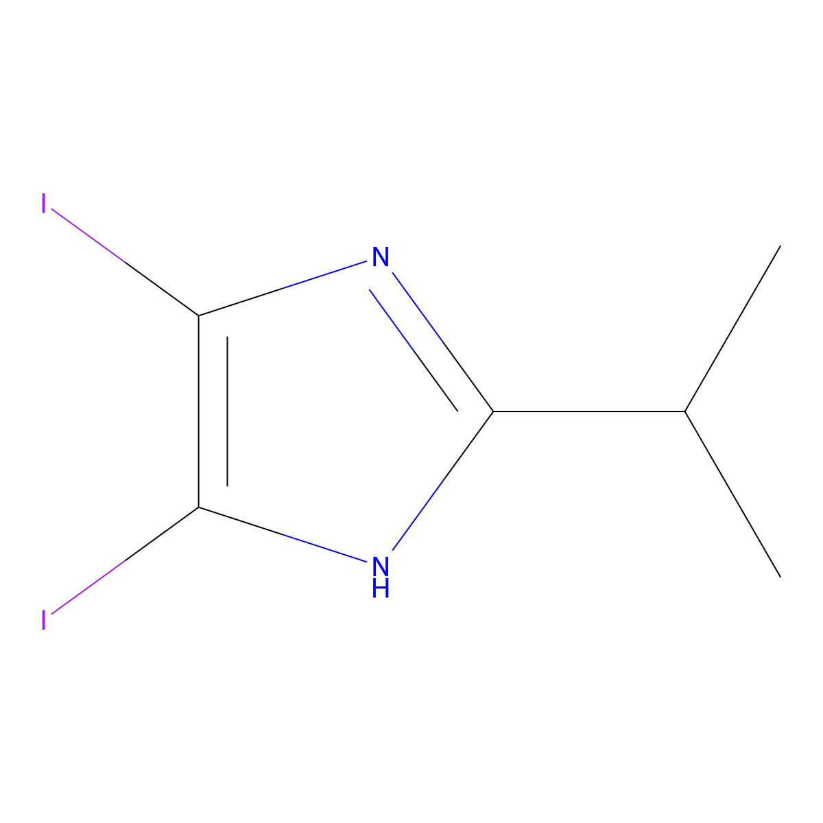 4,5-diiodo-2-isopropyl-1H-imidazole molecular structure, CAS 1036396-81-2