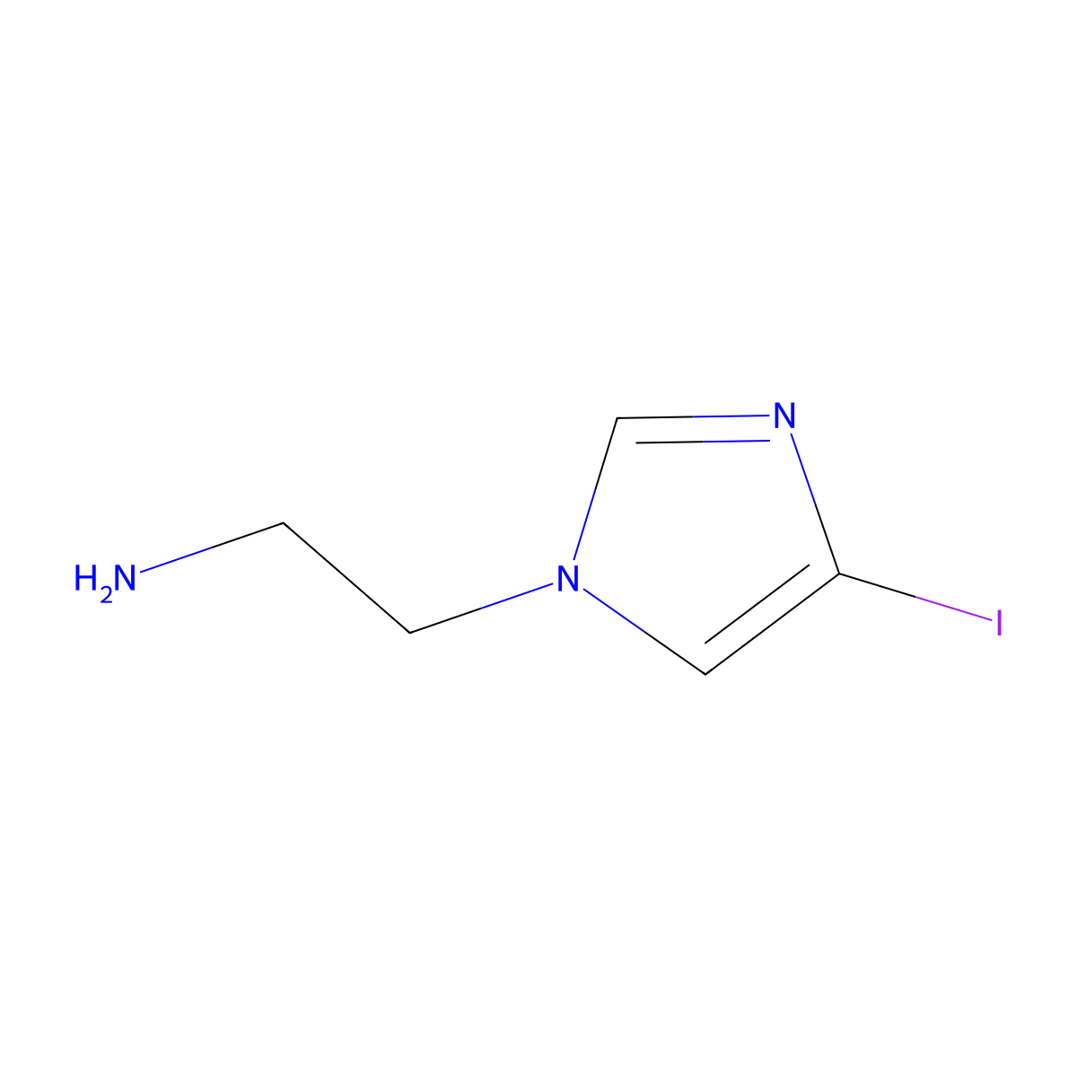 2-(4-iodo-1H-imidazol-1-yl)ethan-1-amine molecular structure, CAS 1036397-12-2