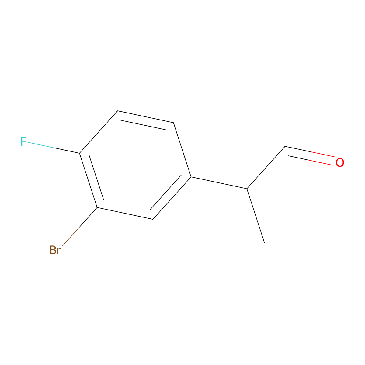 2-(3-Bromo-4-fluorophenyl)propanal molecular structure, CAS 1036398-71-6