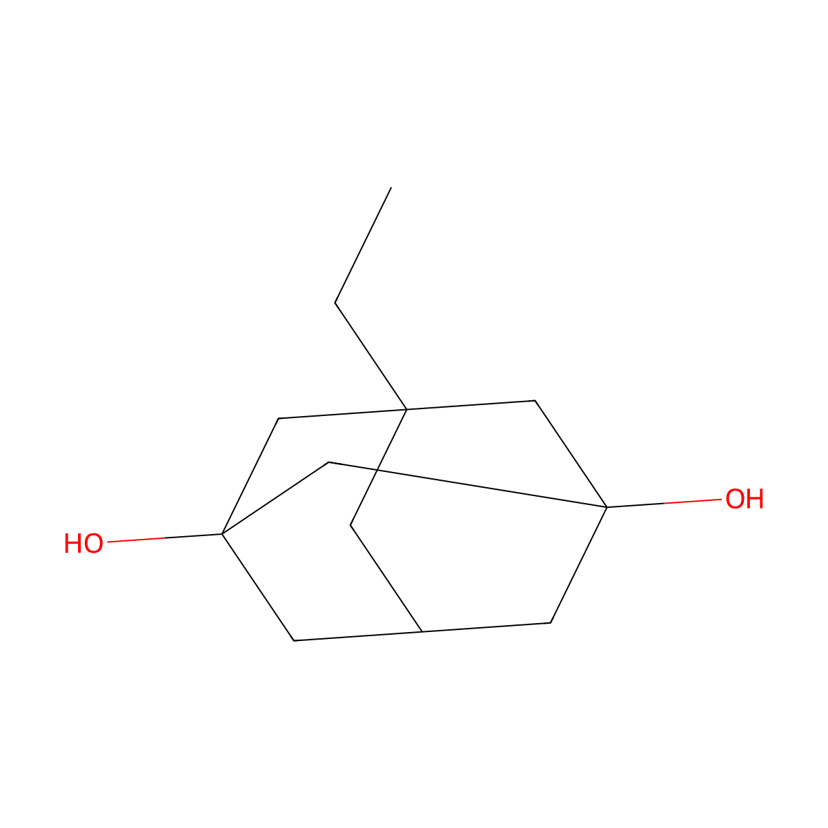 5-Ethyladamantane-1,3-diol molecular structure, CAS 10364-00-8