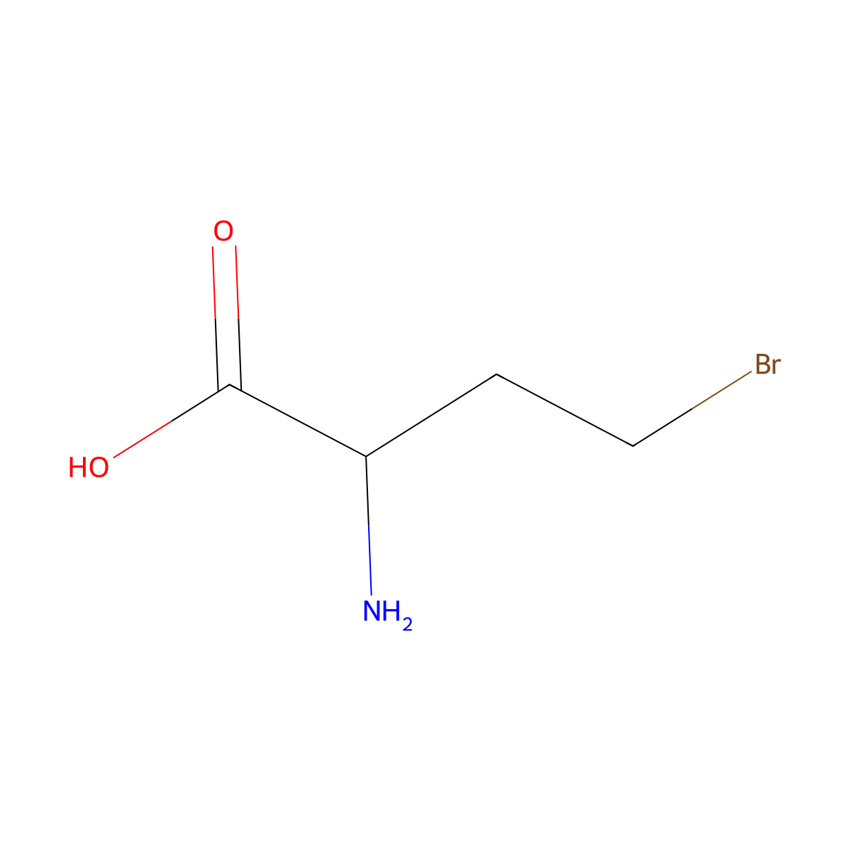 2-Amino-4-bromobutanoic acid molecular structure, CAS 10364-50-8