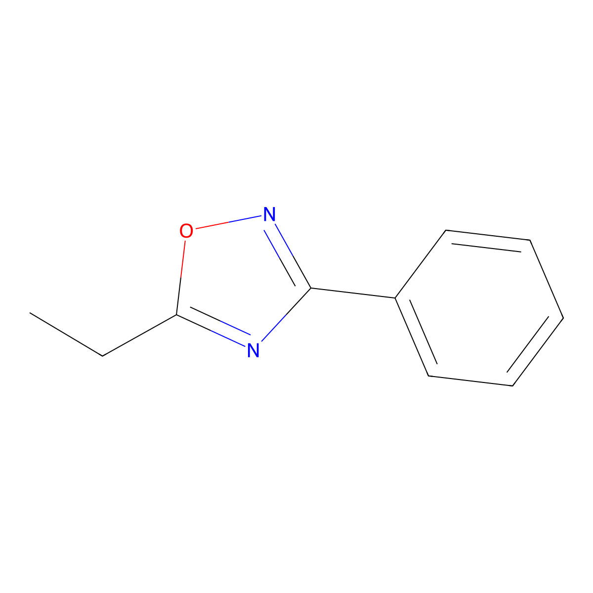 Oxadiazole, 1,2,4-, 5-ethyl-3-phenyl- molecular structure, CAS 10364-68-8