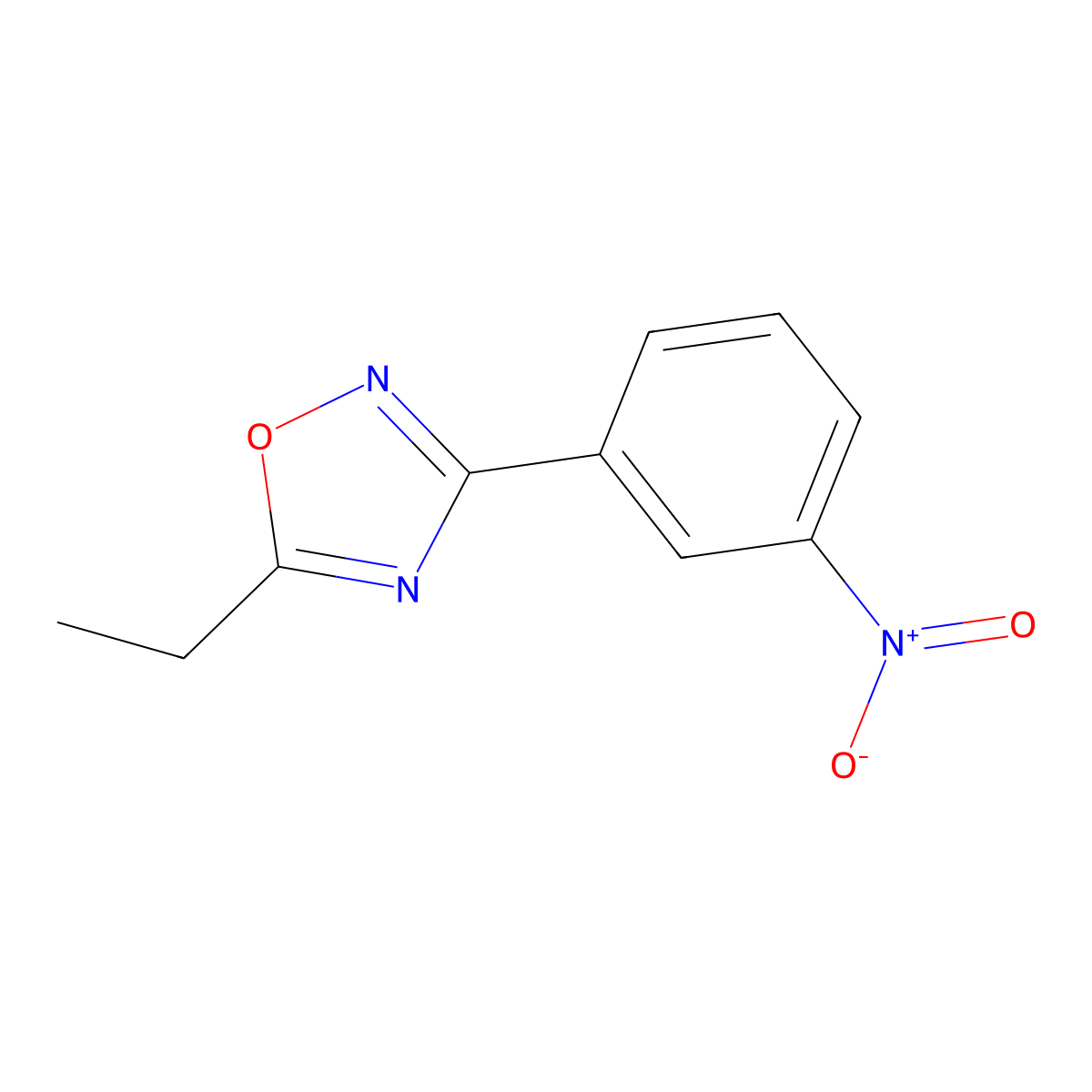 5-Ethyl-3-(3-nitrophenyl)-1,2,4-oxadiazole molecular structure, CAS 10364-69-9