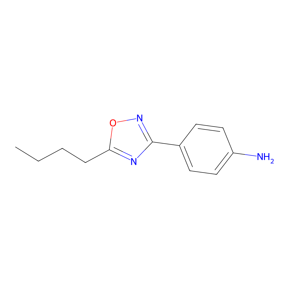 4-(5-Butyl-1,2,4-oxadiazol-3-yl)aniline molecular structure, CAS 10364-73-5