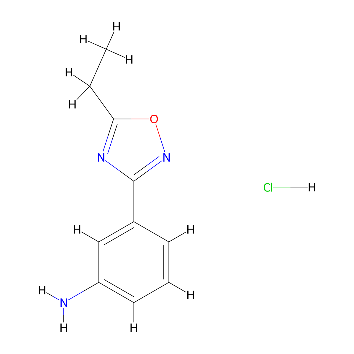 3-(5-Ethyl-1,2,4-oxadiazol-3-yl)aniline hydrochloride molecular structure, CAS 10364-75-7