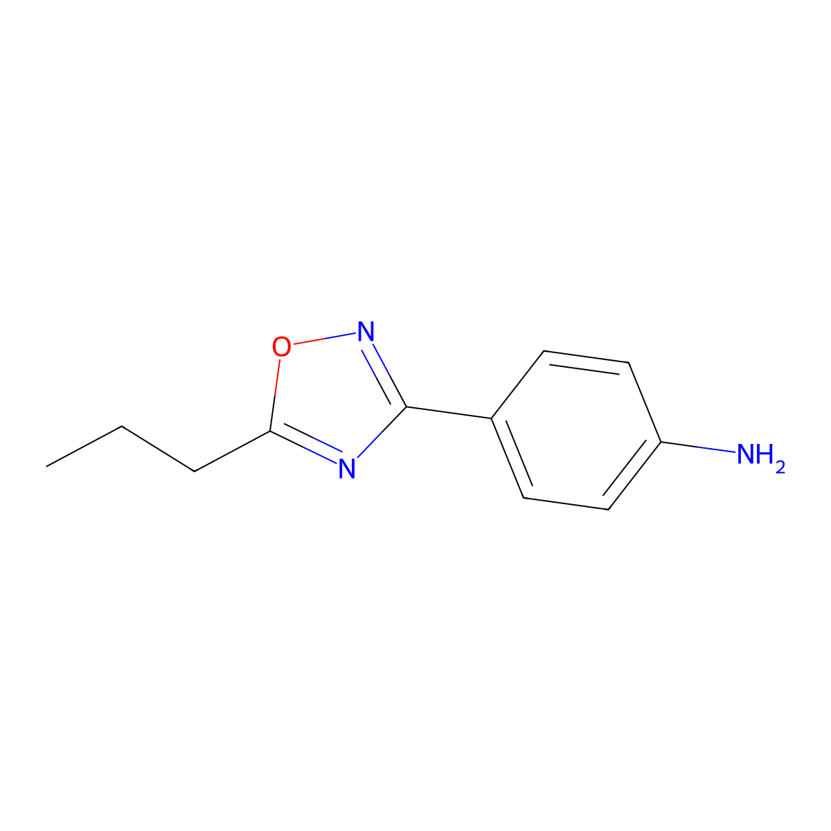 4-(5-Propyl-1,2,4-oxadiazol-3-yl)aniline molecular structure, CAS 10364-76-8