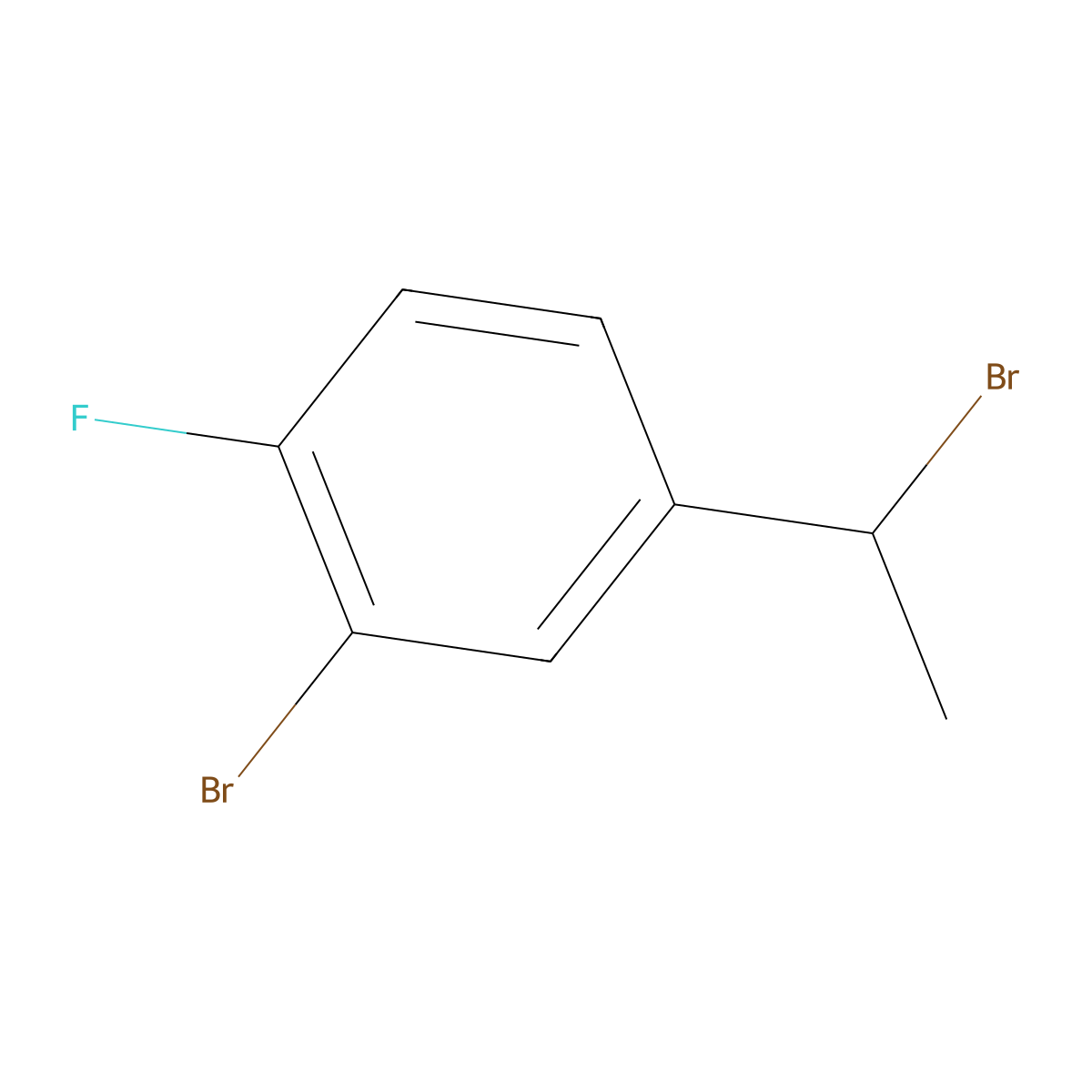 2-Bromo-4-(1-bromoethyl)-1-fluorobenzene molecular structure, CAS 1036402-29-5