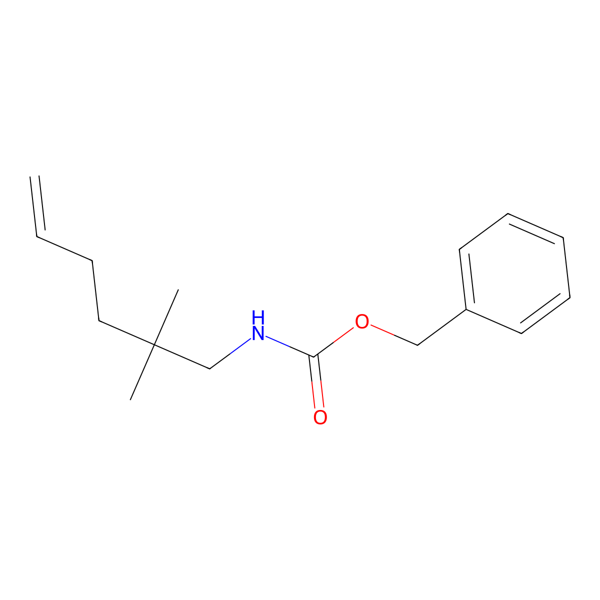 benzyl N-(2,2-dimethylhex-5-en-1-yl)carbamate molecular structure, CAS 1036403-91-4