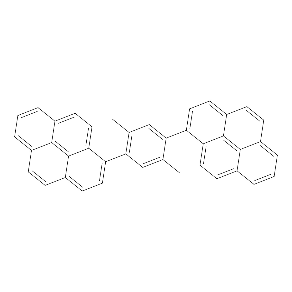 1-(2,5-Dimethyl-4-(1-pyrenyl)phenyl)pyrene molecular structure, CAS 1036404-84-8